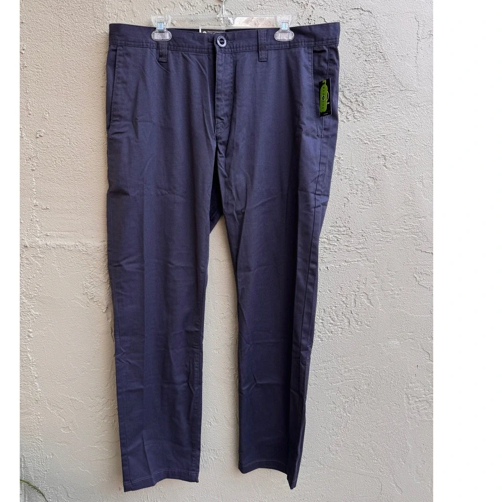 Volcom NEW Mens Navy Blue Frickin Modern Stretch Pants SZ 36 Chino Tailored